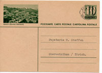 Postcard with printed stamp P199