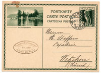 Postcard with printed stamp P143
