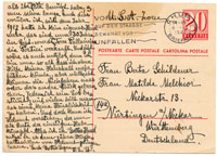 Postcard with printed stamp P177