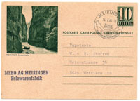 Postcard with printed stamp P206