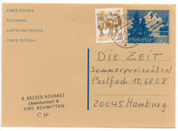 Postcard with printed stamp P251